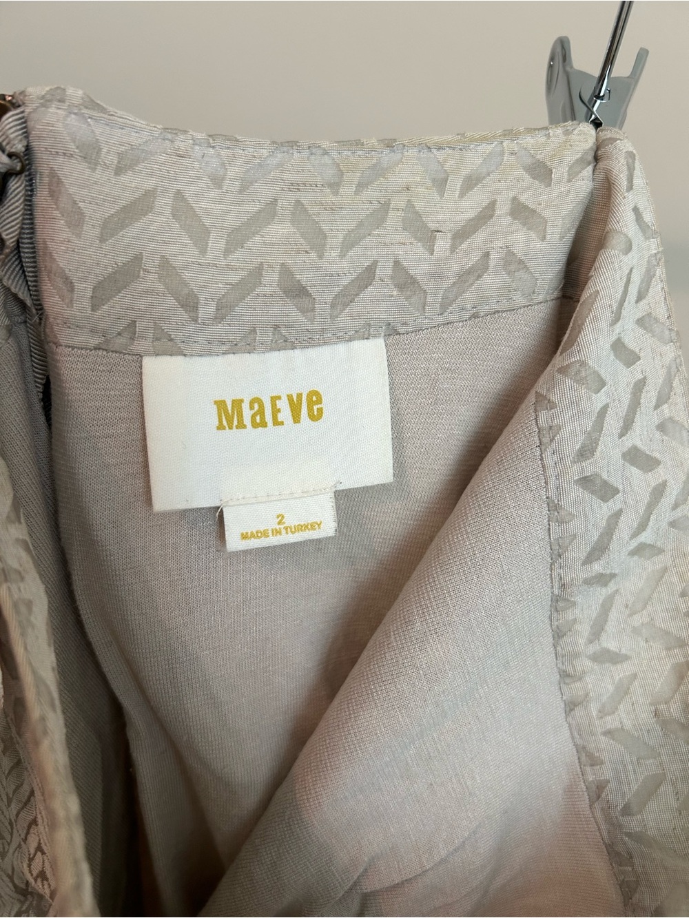 Maeve Patterned Skirt in Beige